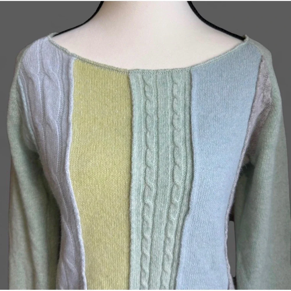 Free People Wool Blend Striped Cable Knit Sweater‎